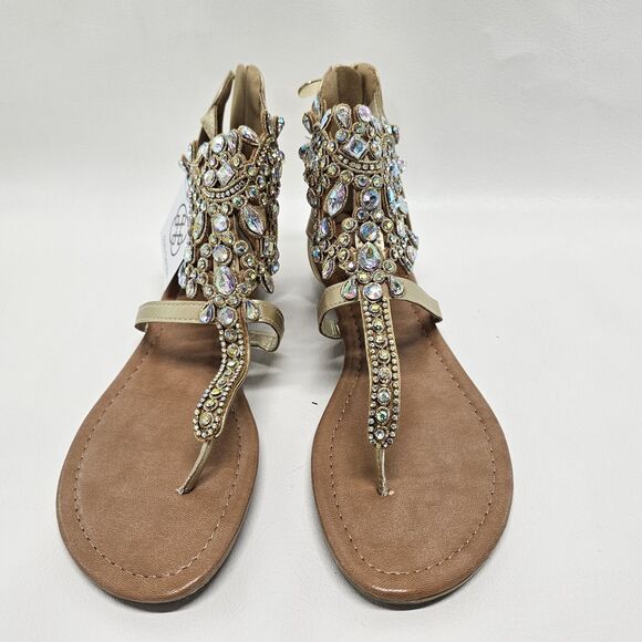 Daisy Fuentes “GLOW” Sandals Size 8.5M – Rhinestone Beaded Floral Design - Picture 8 of 16